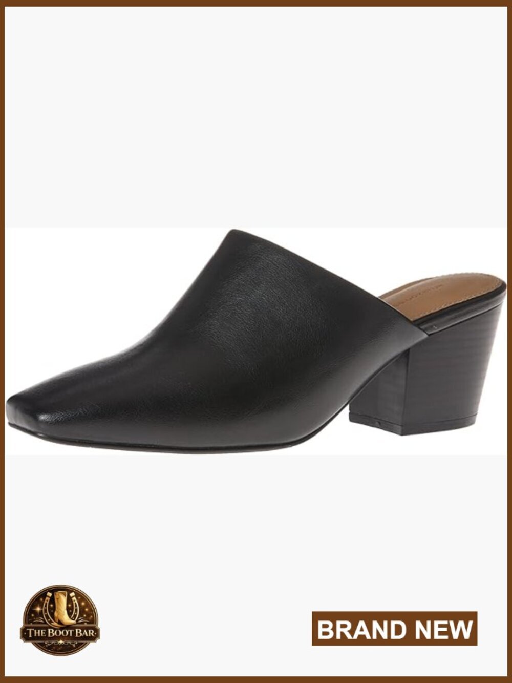 Square Toe Backless Mule, Non-Slip, Padded Insole